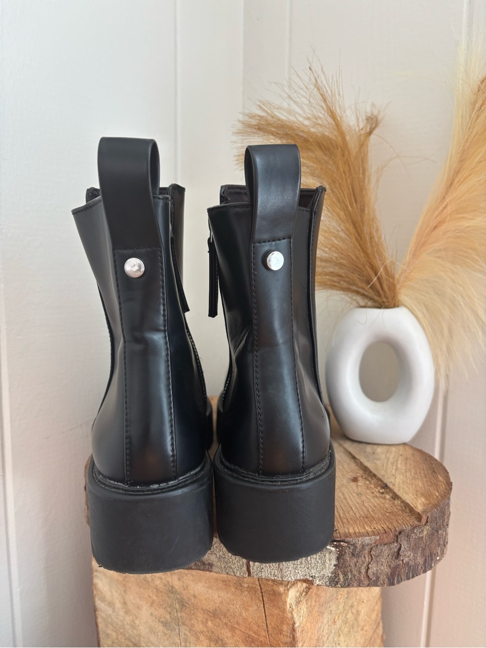 H&M Black Platform Chelsea Ankle Boots - Picture 6 of 7